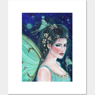 Luna fairy with Luna moths by Renee Lavoie Posters and Art